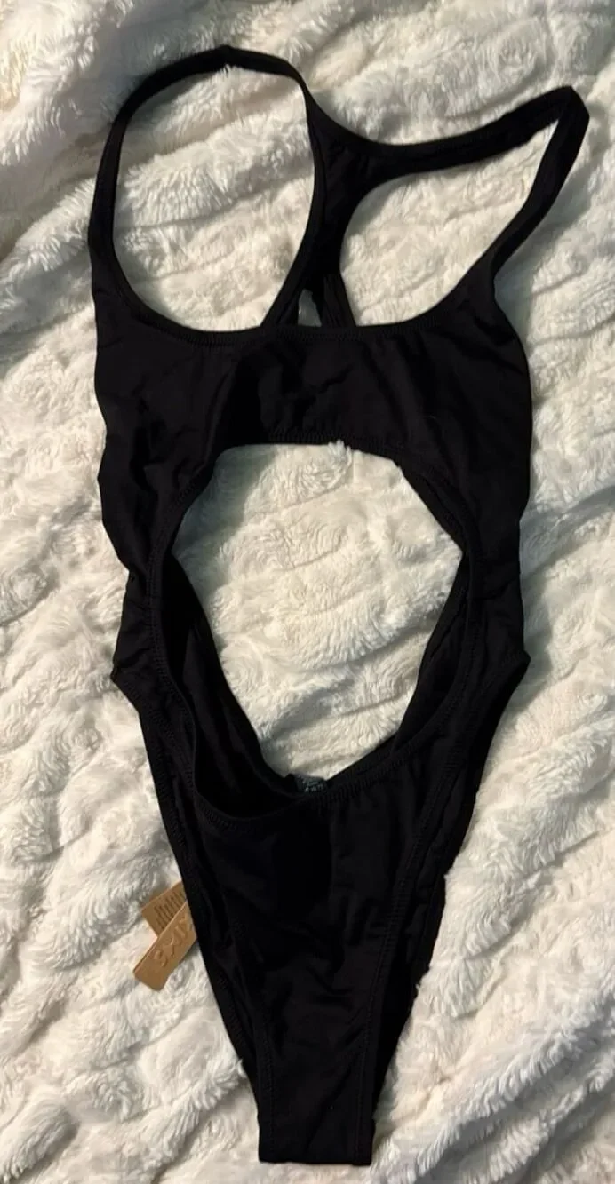 Skims swim Cut Out Monokini Swimsuit one piece Onyx 2x